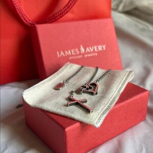 James Avery Silver Cross Pendant Necklace
